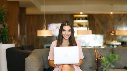 Becoming an Entrepreneur woman using laptop