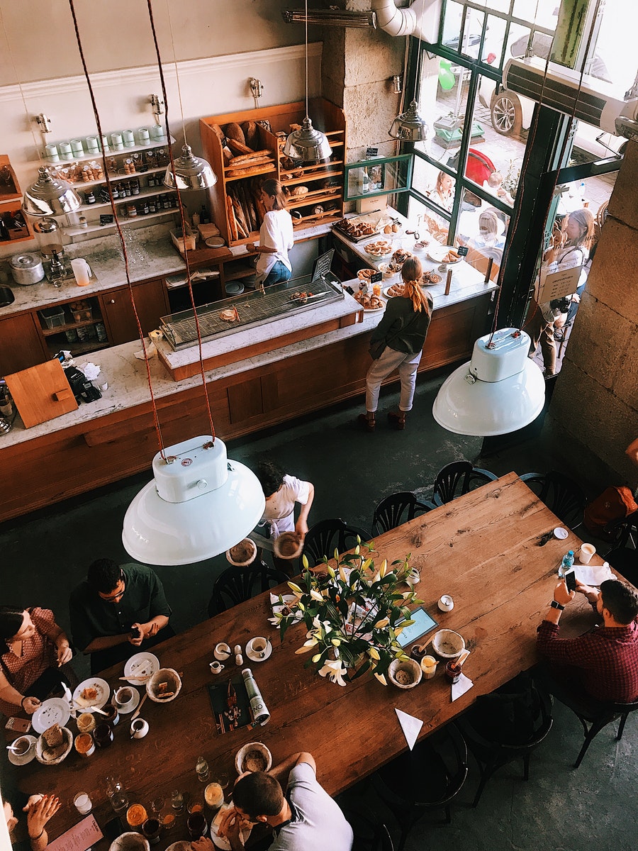 Top-view Photo of Restaurant