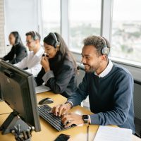 Call Center Agents Working